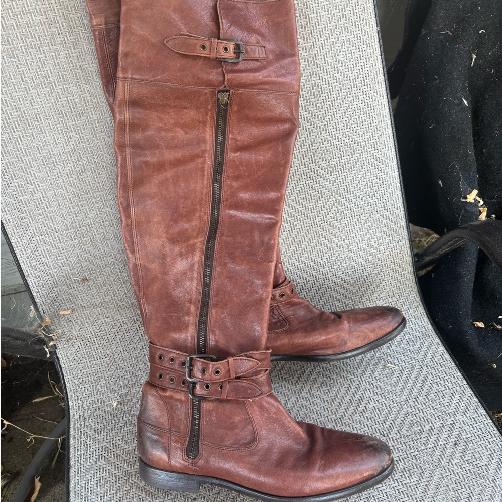 UGG Collection Made in Italy Tall Leather Riding Boots – Women’s Size 10